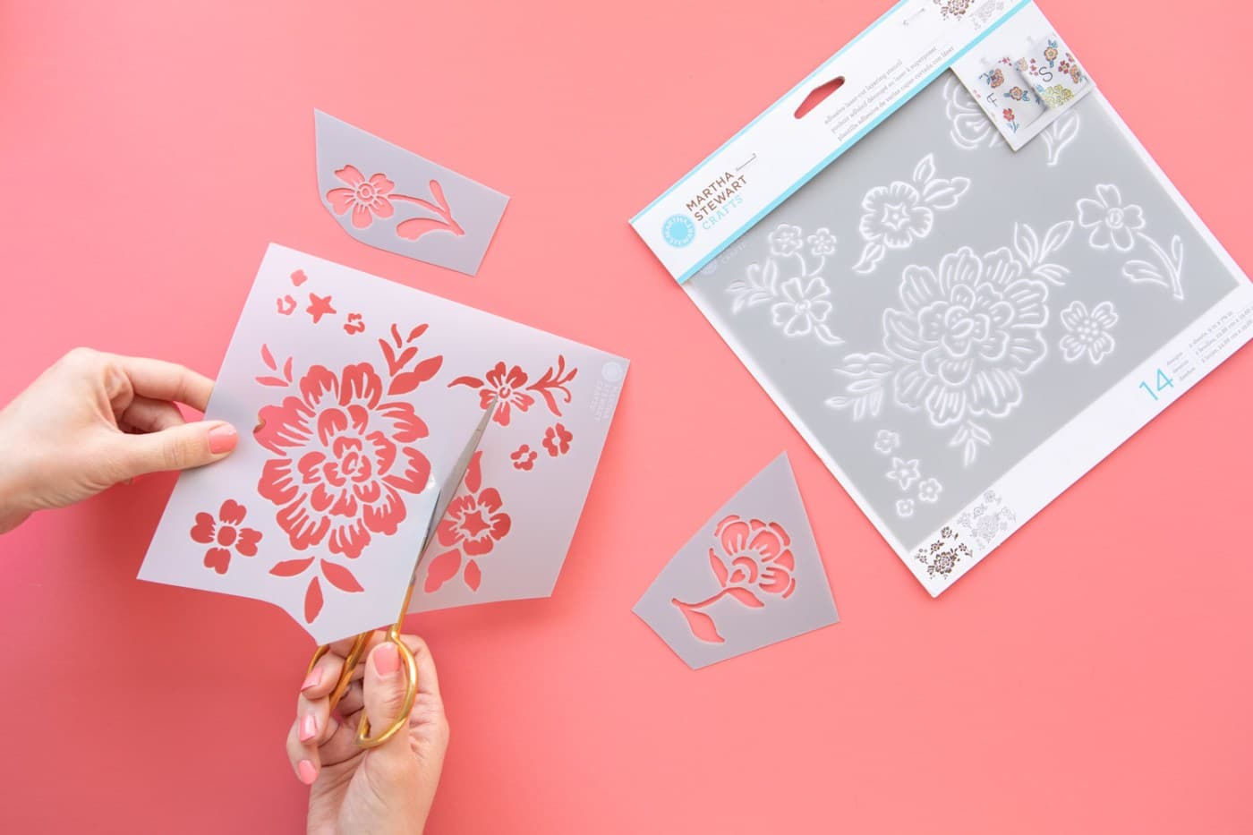 Floral Stencil Tote Bag