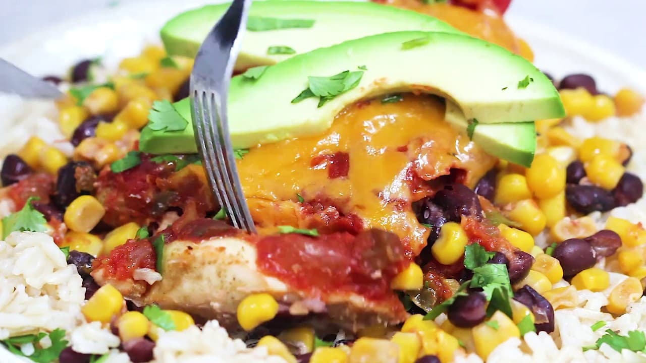 Slow Cooker Salsa Chicken with Black Beans and Corn