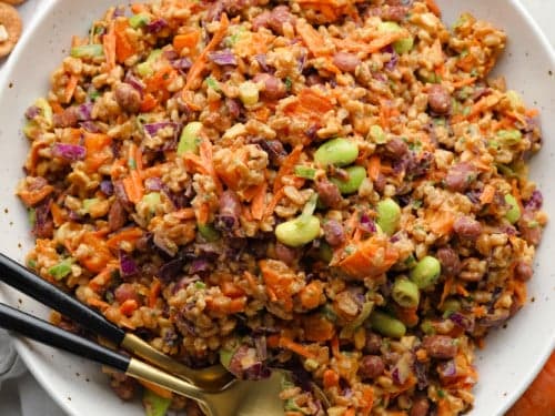 Farro Salad with Spicy Peanut Dressing