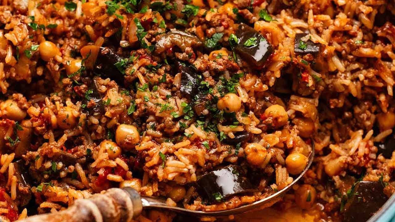 One-pot Moussaka beef rice pilaf