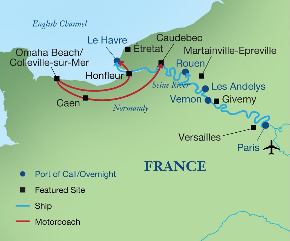 Paris to Normandy, France