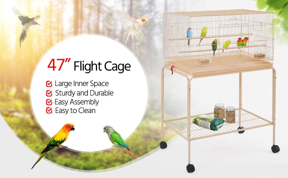 Yaheetech 54-in Rolling Metal Large Parrot Cage