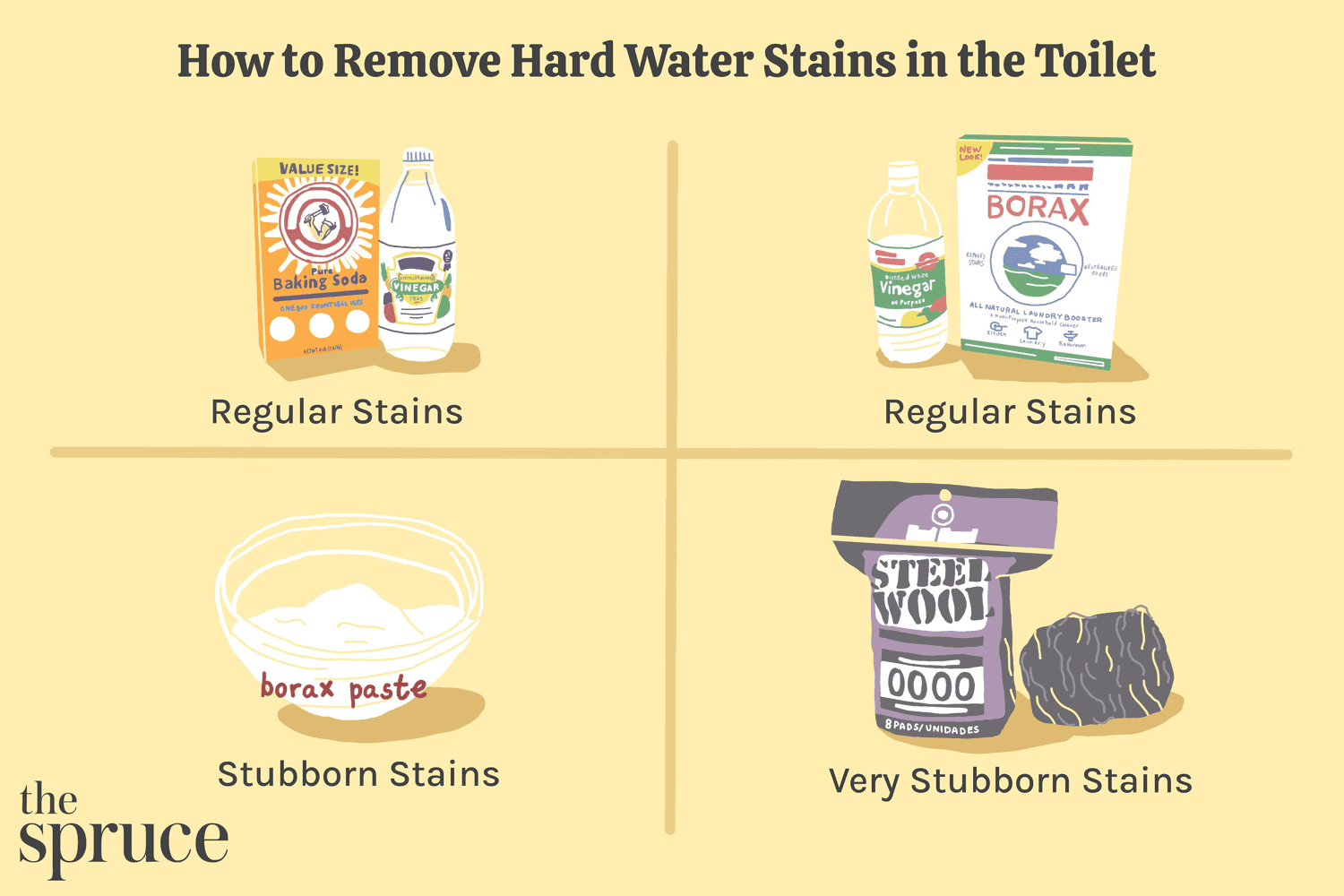 Use vinegar to remove hard water spots